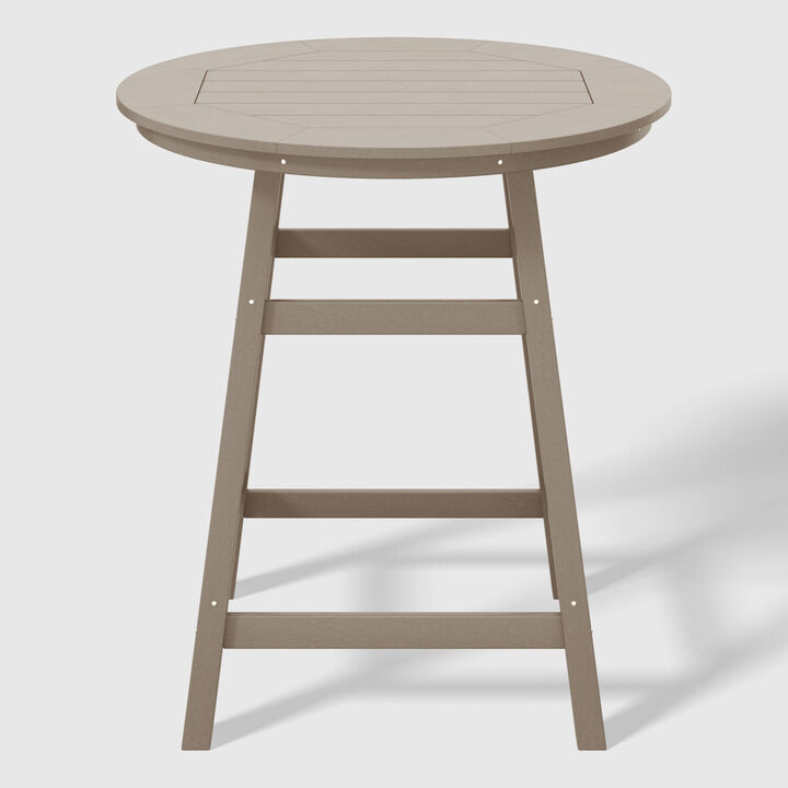 WestinTrends Outdoor 35" HDPE Round Patio Counter Height Bar Table