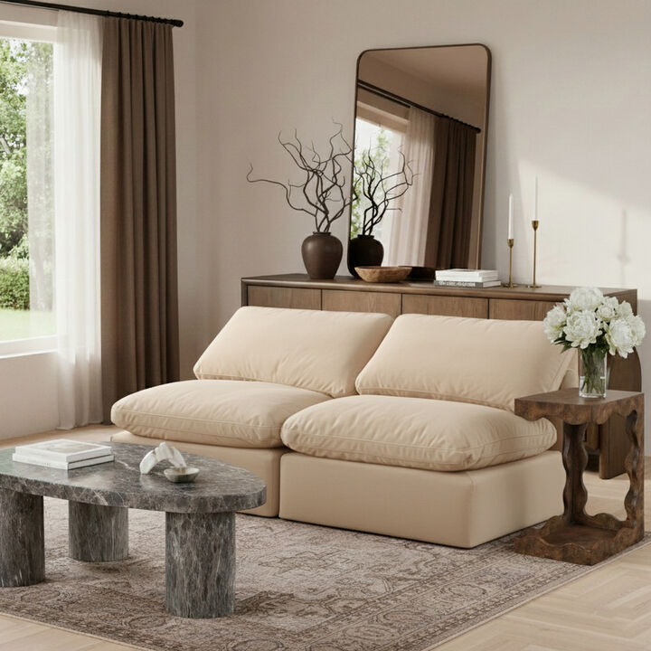Meridian Furniture Indulge Beige Velvet Modular Sofa
