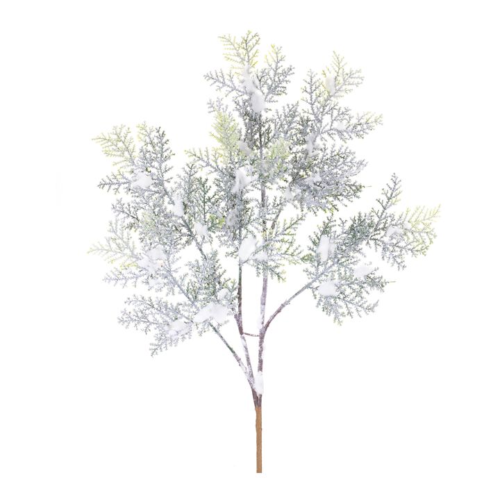 Set of 12 Flocked Cedar Branches for Christmas and Seasonal Decor