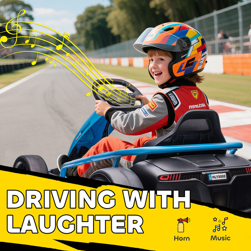BreeBe 24V Electric Go Kart for Kids, Drift Ride-On Racing Go Kart with 2 Speeds image number 7