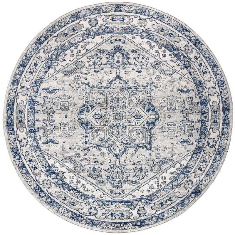 Modern Vintage Medallion Round Area Rug