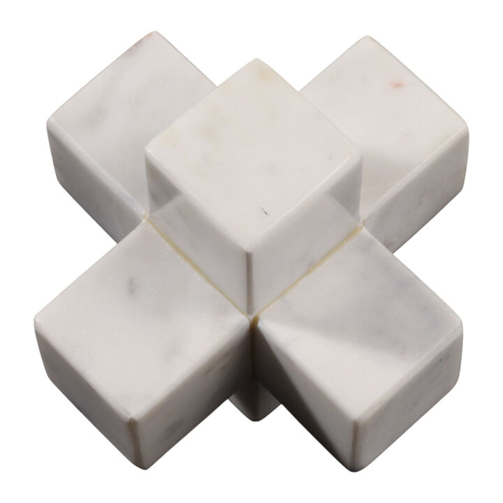 Marble 6" Jack Deco, White