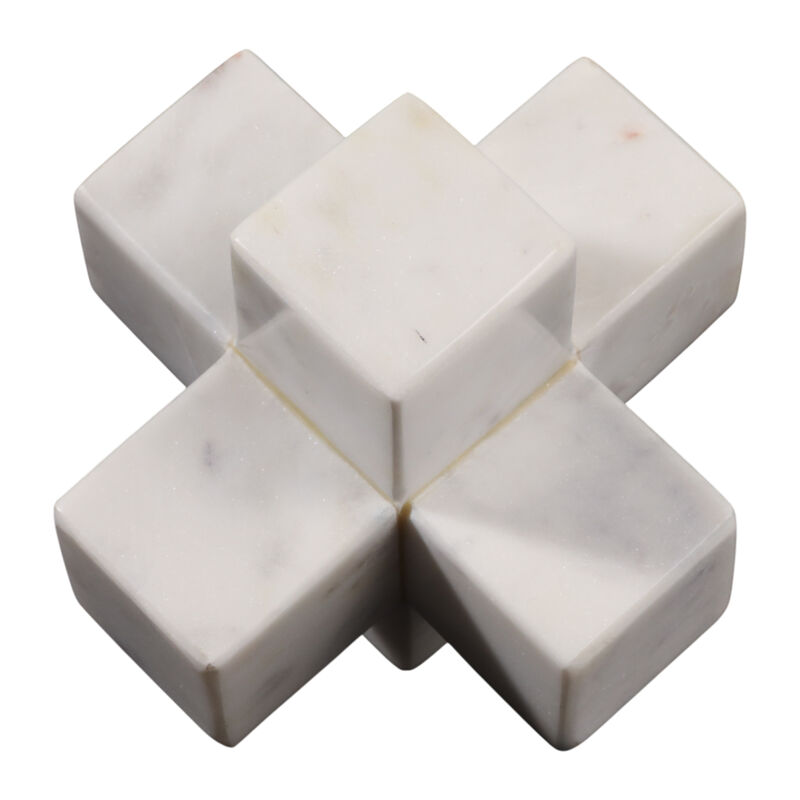 Marble 6" Jack Deco, White image number 0