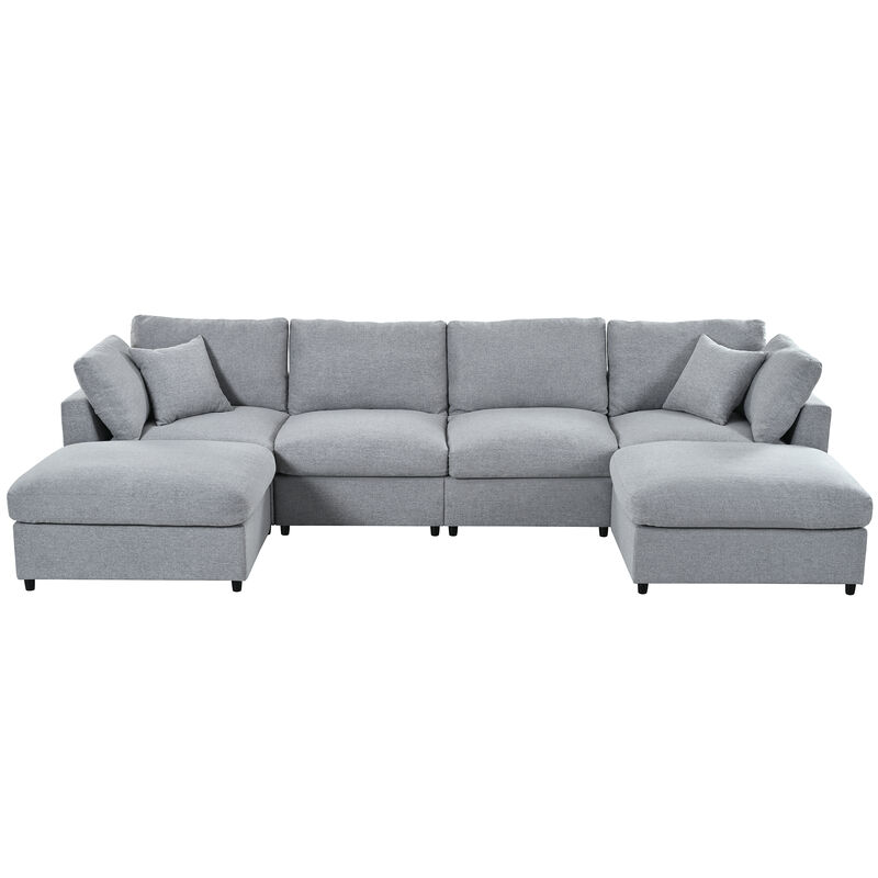 Spudmo 128" Large U-Shaped Sectional Sofa image number 0