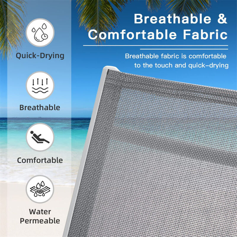 Streamdale 2 Outdoor Chaise Lounge Chairs with Adjustable Backrest