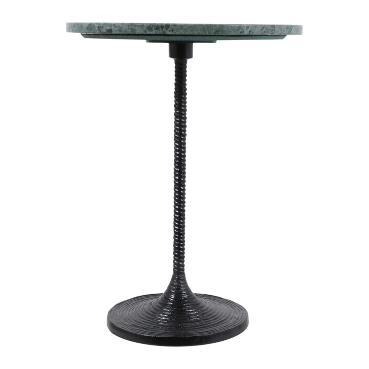 Twisted Accent Table with Green Marble Top