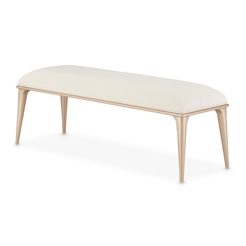 Michael Amini La Rachelle Bed Bench - Icicle/Champagne
