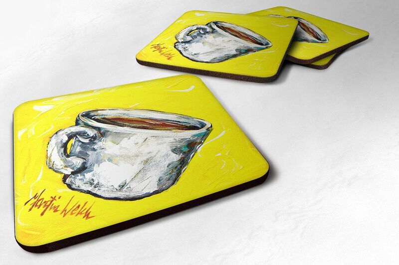 Caroline's Treasures MW1046FC Coffee One Cup Foam Coasters (Set of 4), 3.5 H x 3.5 W, Multicolor image number 0