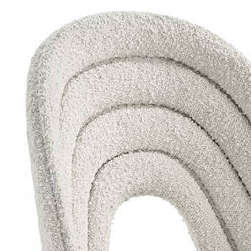 Inch 25 Inch Side Dining Chair Set of 2, White Teddy Sherpa, Gold Legs - Benzara