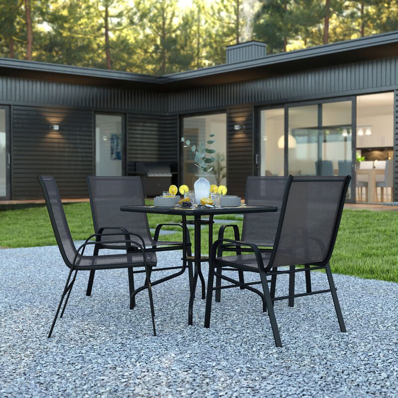 31.5" Square Brown Patio Set image number 1