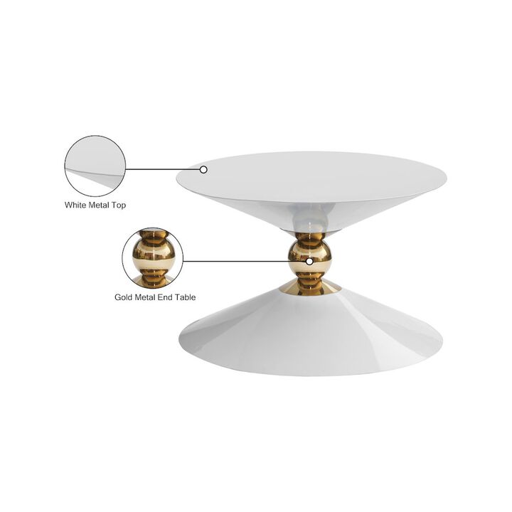 Meridian Furniture Malia White / Gold Coffee Table