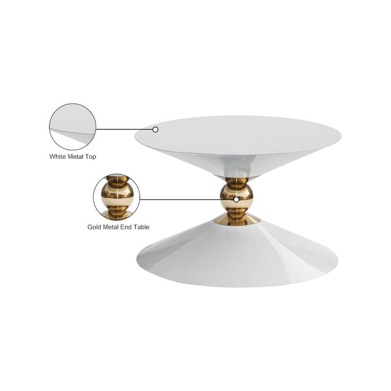 Meridian Furniture Malia White / Gold Coffee Table
