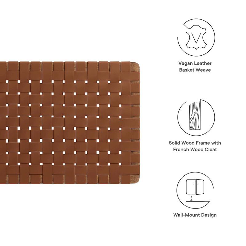 Sparta Weave Wall-Mount Vegan Leather Twin Headboard image number 2