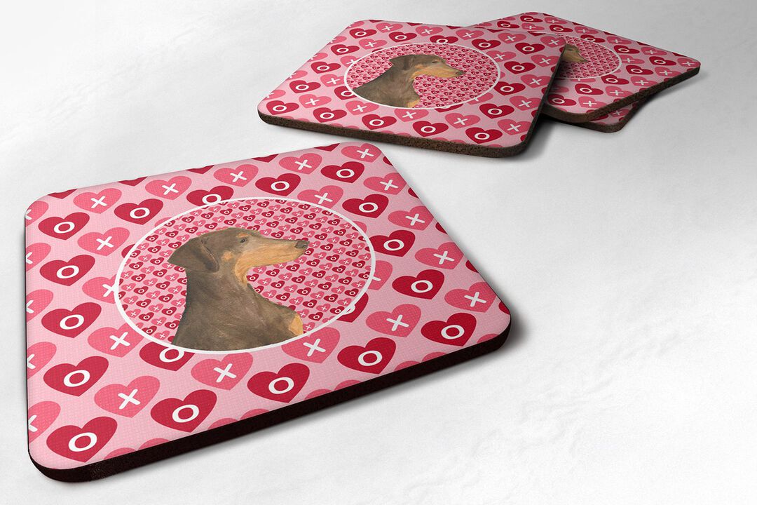 Caroline's Treasures SS4479FC Doberman Foam Coasters (Set of 4), 3.5 H x 3.5 W, Multicolor
