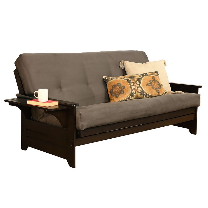 Phoenix Frame-Espresso Finish-Suede Gray Mattress