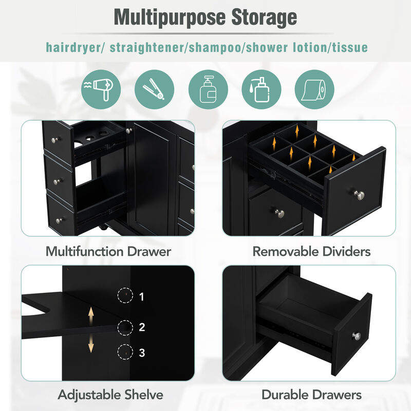 Merax Modern Bathroom Vanity with Resin Integrated Sink