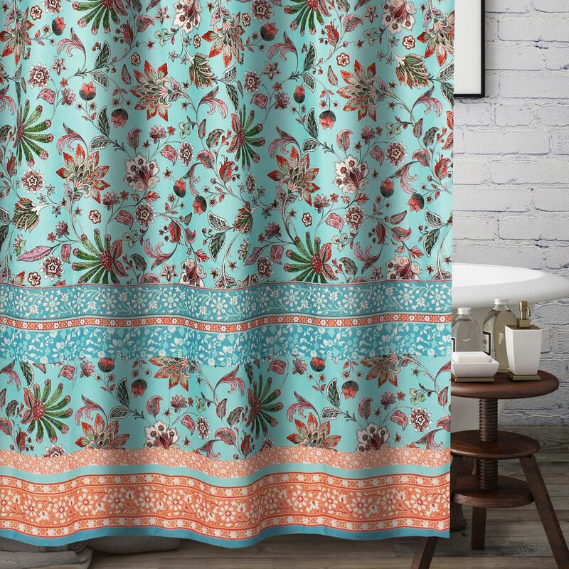 Barefoot Bungalow Audrey Bath Shower Curtain - Turquoise 72x72