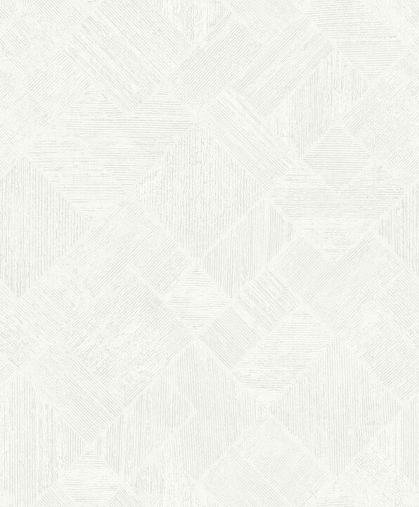 Marquetry White Tile Wallpaper