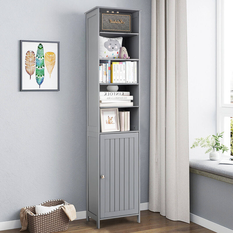 Free Standing Tall Floor Bathroom Storage Cabinet
