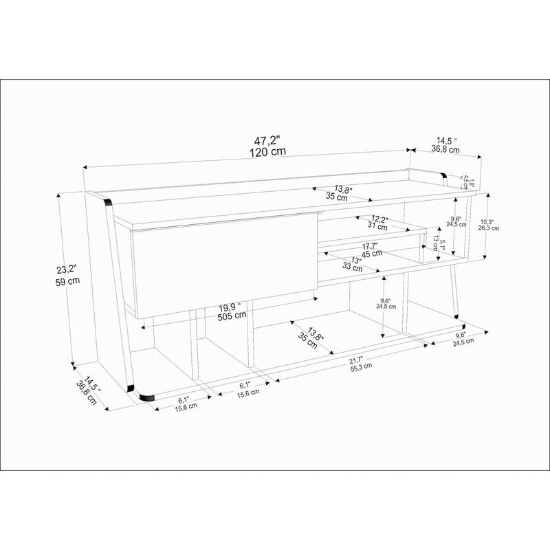 Decorotika Raca Tv Stand Oud Oak White
