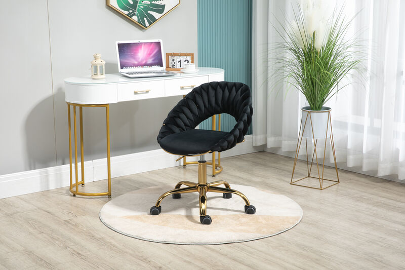 Computer Chair Office Chair Adjustable Swivel Chair Fabric Seat Home Study Chair