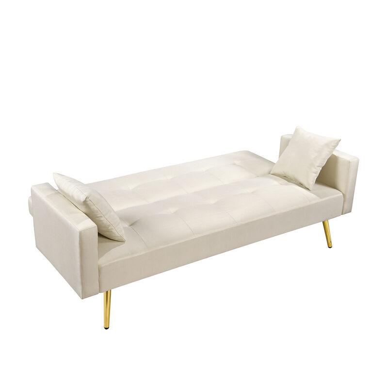 Velvet Convertible Folding Futon Sofa Bed: Sleeper Sofa Couch
