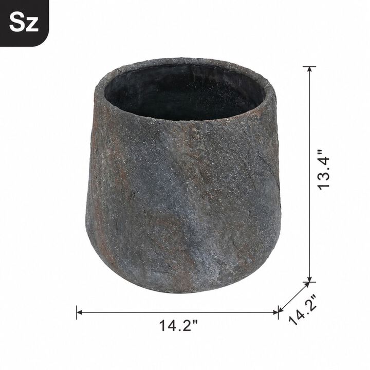 WOW PIONEER Large Cement Planter for Indoor Outdoor Use, Spacious Functional Decor for Garden and Home Designed to Hold a Variety of Botanicals