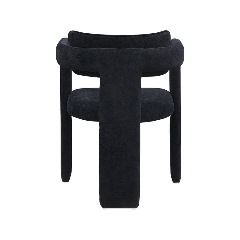 Meridian Furniture Brenda Black Chenille Fabric Dining Chair, Set of 2