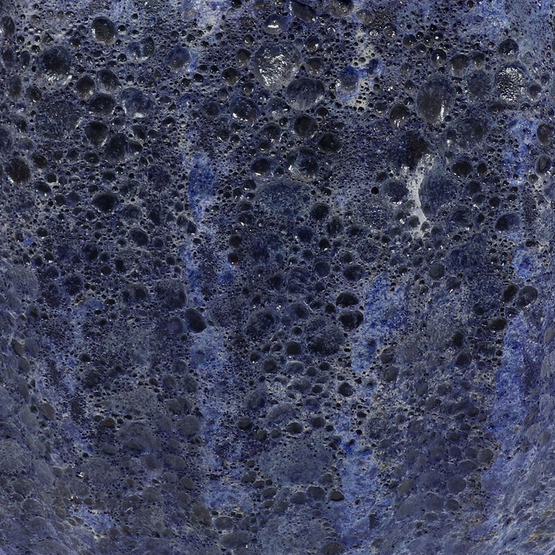 Sunnydaze 10" Round Fluted Lava Finish Planter - Dark Blue - Set of 2