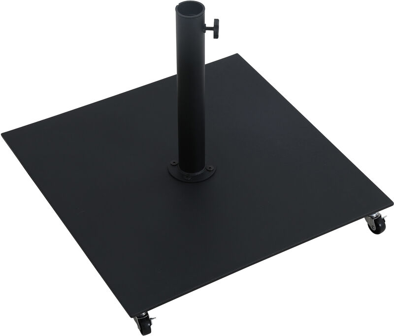 Meridian Furniture Fiji Grey Fabric / Matte Black Aluminum Patio Umbrella with Base Sets