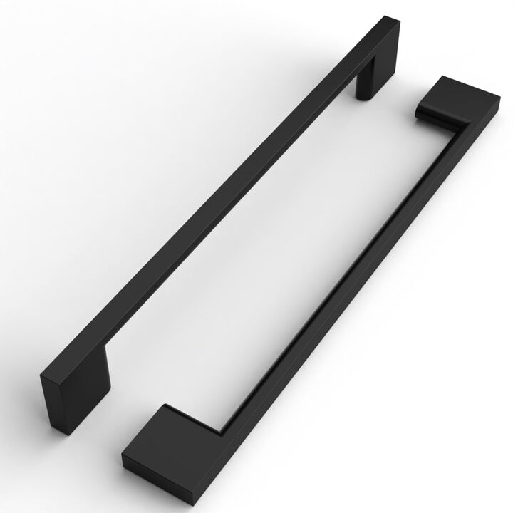 FILTA 6 Pack 10 Inch(256mm) Hole Centers Matte Black Cabinet Pulls,Stylish Kitchen Cabinet Handles Zinc Alloy Cabinet Hardware f