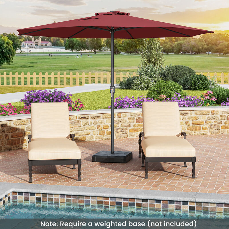 Patio Umbrella with Easy Crank Handle and 8 Sturdy Ribs for Durable Outdoor Shade