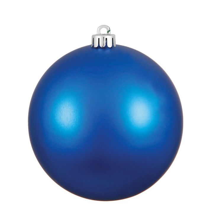Vickerman 2.4" Christmas Ornament Ball, Blue Matte Finish, Shatterproof Plastic, UV Resistant, Holiday Christmas Tree Decoration, 24 Pack