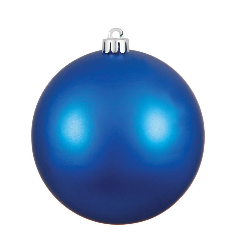 Vickerman 2.4" Christmas Ornament Ball, Blue Matte Finish, Shatterproof Plastic, UV Resistant, Holiday Christmas Tree Decoration, 24 Pack image number 0