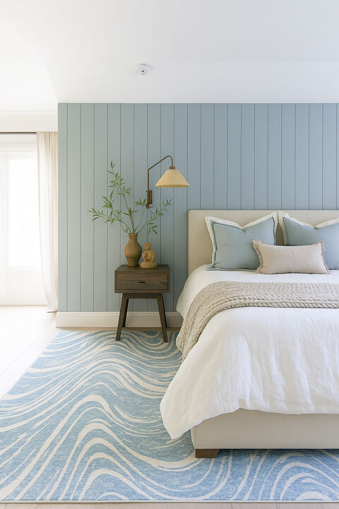 Rug Branch Nagisa Modern Abstract Blue Beige Indoor Area Rug