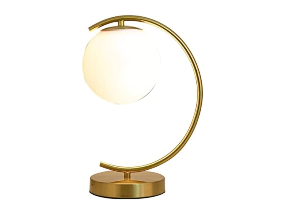 Modern Mid Century Metal Glass Moon Desk Lamp For Living Room Bedroom Office