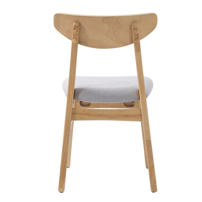 Whisen 2-Piece 19.8inch Upholstered Dining Chairs, Solid Rubber Wood Mid-Century Modern for Living Room Kitchen image number 7