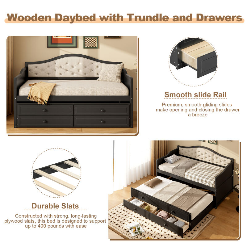 Merax Twin Daybed with Trundle