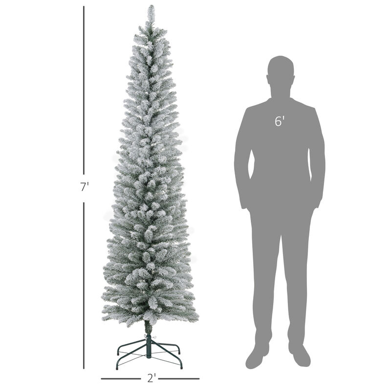 BreeBe 7ft Artificial Pencil Christmas Tree with Metal Base image number 2