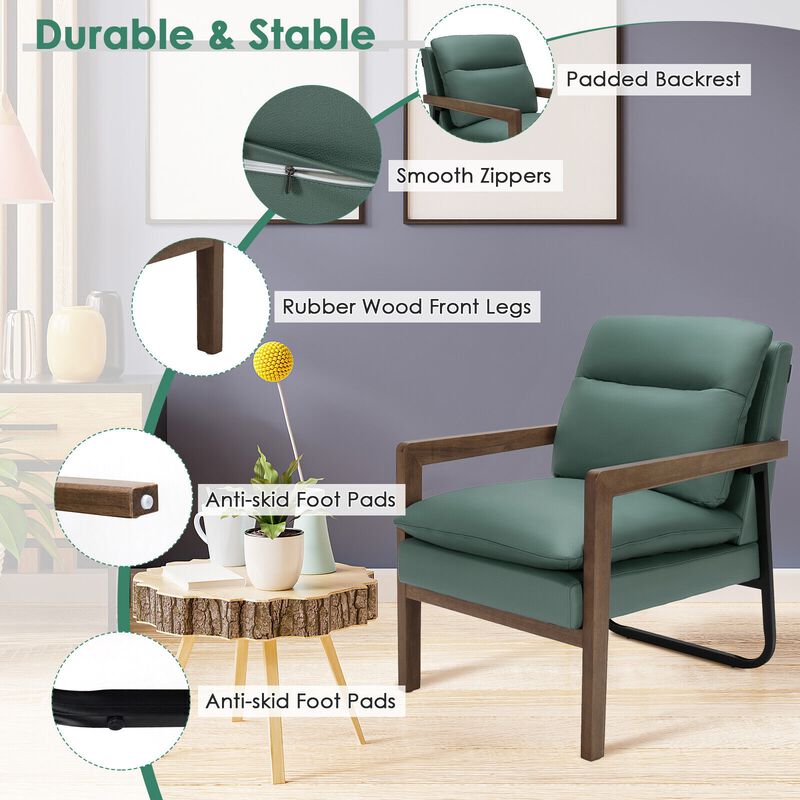 Single Sofa Chair with Extra-Thick Padded Backrest and Seat Cushion