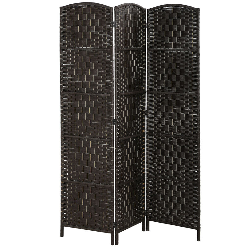 Hivvago Folding Room Divider with 3 Panels and Woven Design image number 0