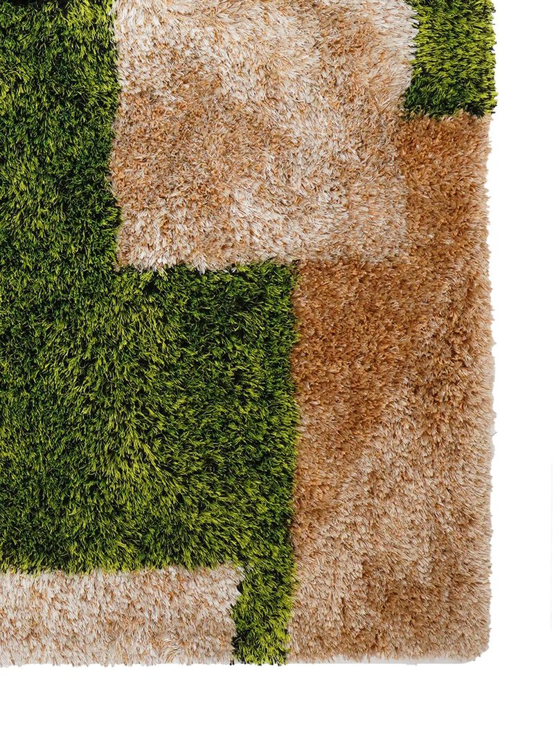 RUGSOTIC CARPETS HAND TUFTED SHAG POLYESTER ECO-FRIENDLY AREA RUGS  - Square, Size, Geometric Modern Design, High Pile Thick Handmade Anti Skid Rugs for Living Room K00012 image number 2