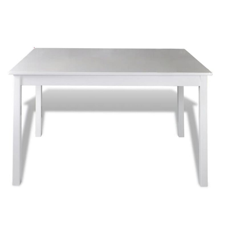 5pc Dining Table and Chairs Set, 43 Inch Top Farmhouse White Pine Wood - Benzara