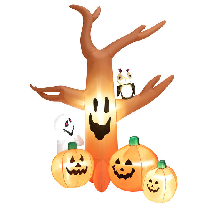 Halloween Inflatable Dead Tree with LED Lights &ndash; Spooky Yard Decoration for Haunted House Theme