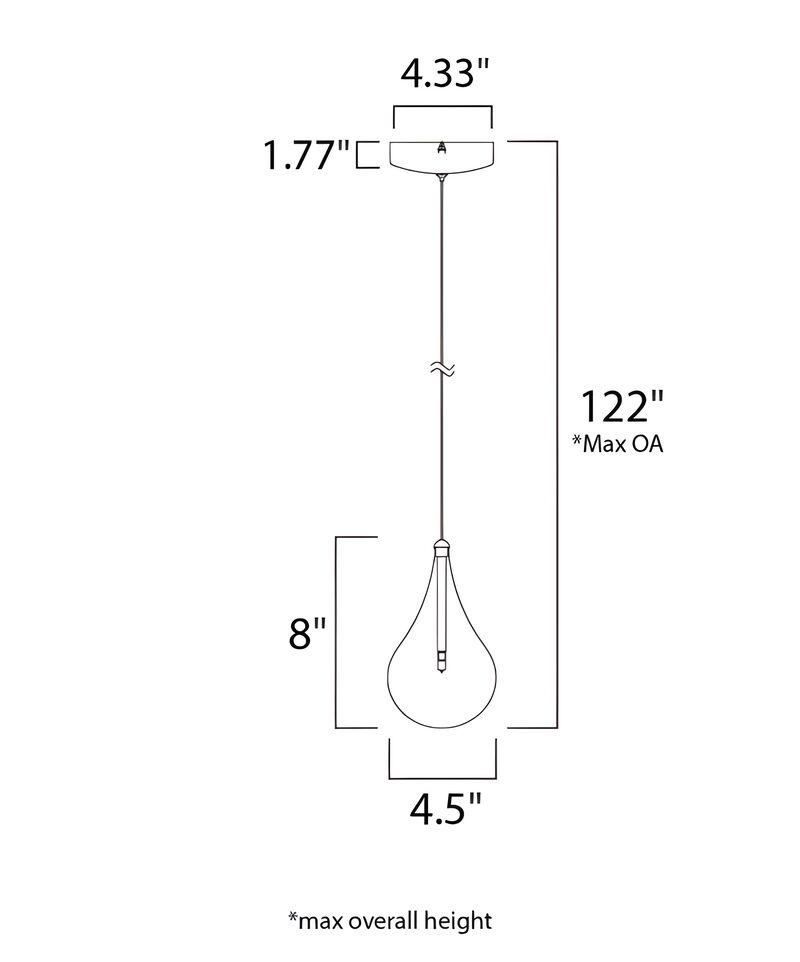 ET2 Larmes 1-Light Pendant - Polished Chrome - E23111-18 image number 3