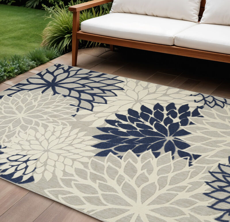 HomeRoots Floral Indoor Outdoor Area Rug image number 1