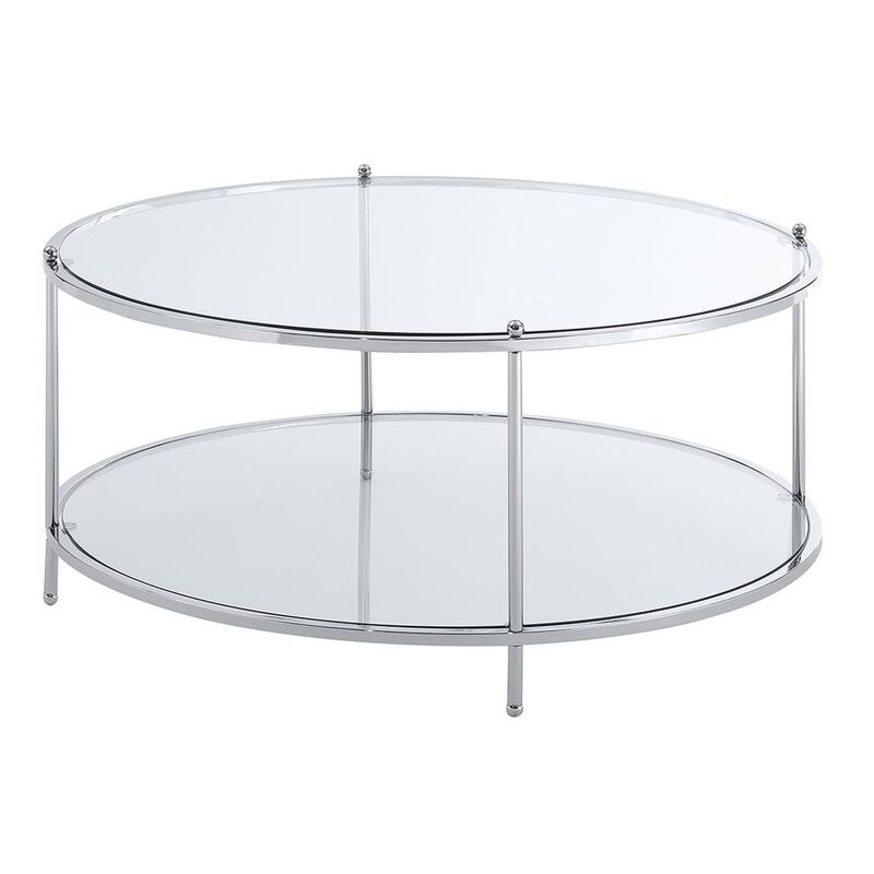 Convience Concept, Inc. Royal Crest 2 Tier Round Glass Coffee Table
