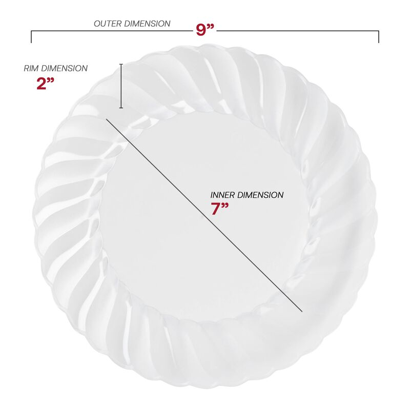 9" Clear Flair Plastic Buffet Plates (72 Plates) image number 2