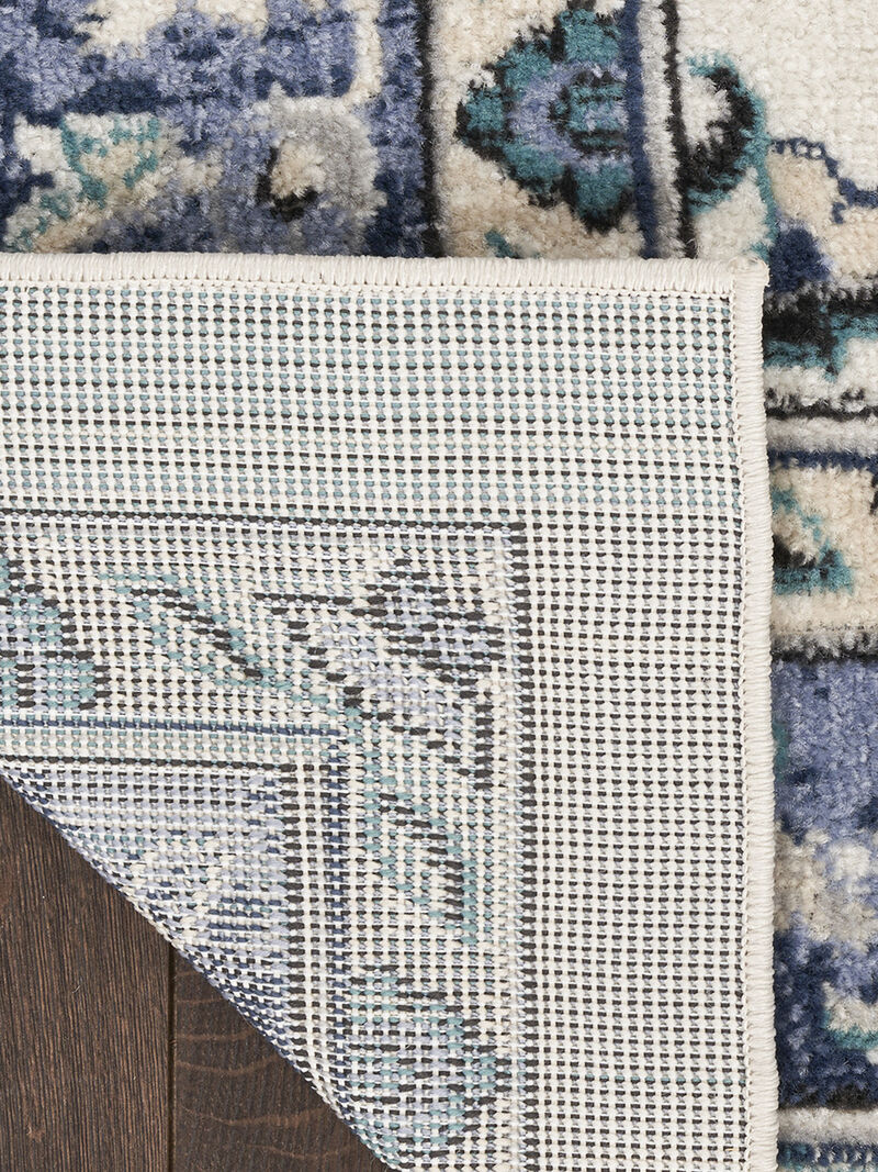 Nourison Essentials NRE05 Ivory/Blue 2'2" x 7'6" Rug