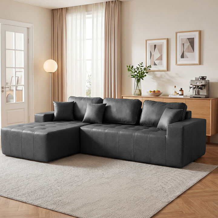 Lubcle Faux Leather Compression Sofa